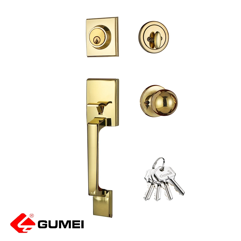 Golden Exterior Entry Gate Door Lock Handleset