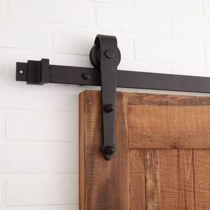 Traditional Country Classic J Shape Interior Wood Sliding Barn Door Hardware