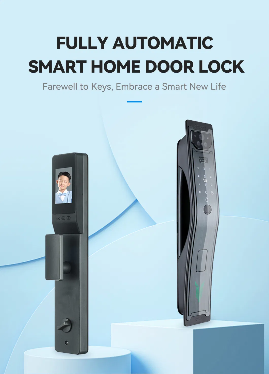 Hot-Sale 3D Face Recognition Fingerprint with Tuya APP Smart Door Lock