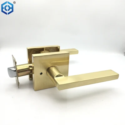 Privacy Door Lever Gold Brushed Brass Door Handle Lever Door Рукоятка с фиксатором