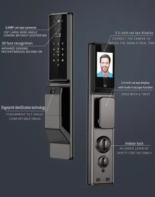 Интеллектуальная камера Tuya Smartlock WiFi Touch Finger с функцией автоматического запирания дверей