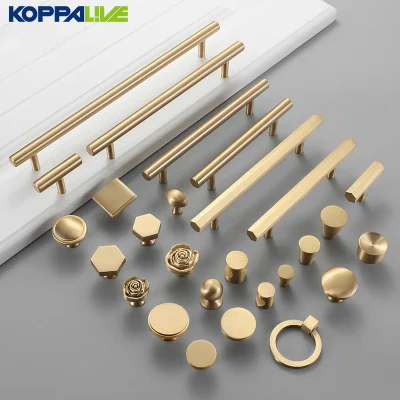 Ручка-ручка для вытяжного ящика Koppalive Luxury Solid Brass Gold Ручка двери