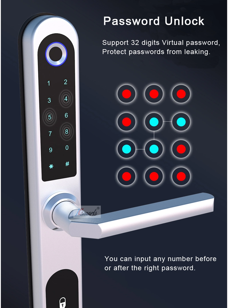 Apartment Keyless Security Electronic Fingerprint Lock with Tuya APP