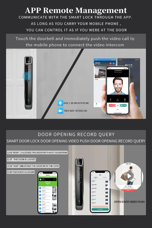 Face Recognition Smart Door Lock Tuya APP with Voice Intercom