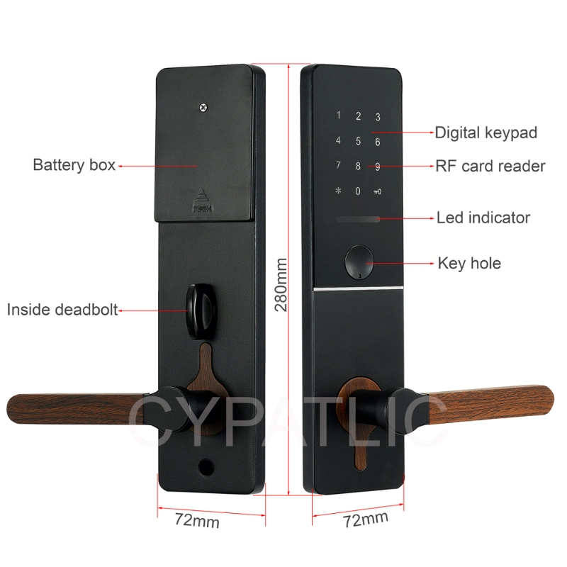 Apartment Keyless Digital Keypad Handle Smart Door Lock with Keys