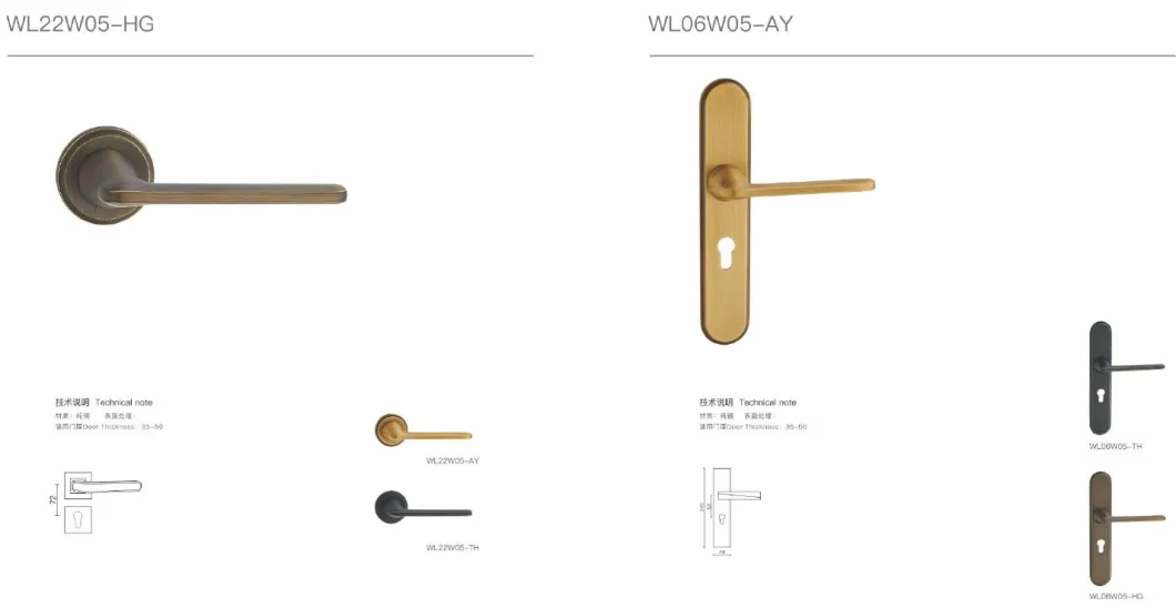 Luxury Antique Brass Rosette Lever Door Handle Lock (1717)