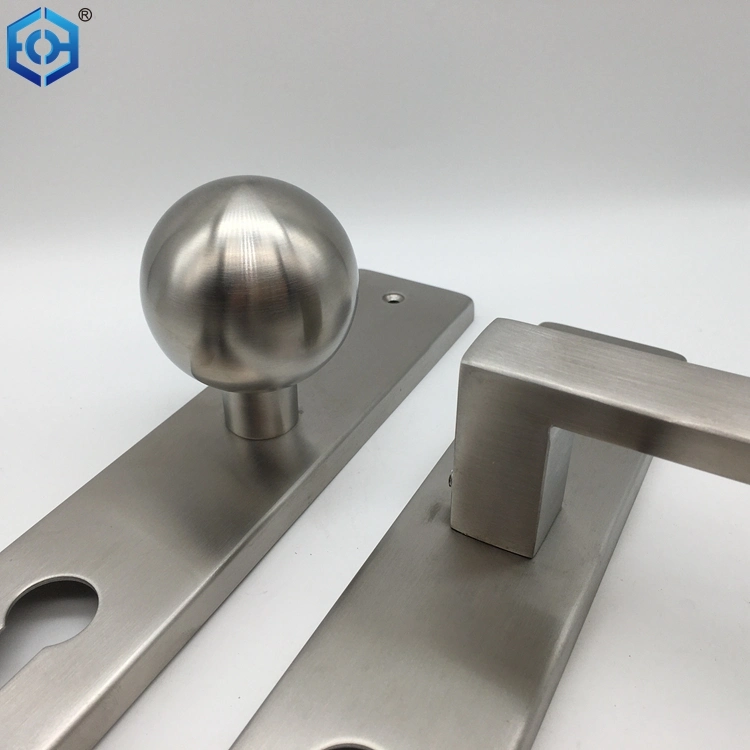 Stainless Steel Door Handles L Shape on Rectangular Shield Plate