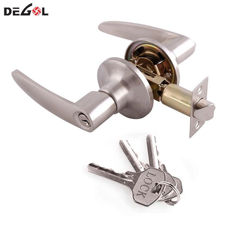 Keyed Entry Door Lever Set with Removable Latch Plate Door Handle for Front Door