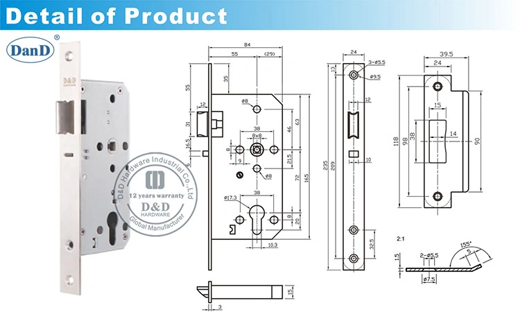 Classroom Door Auxiliary Latch Deadlock Hotel Fingerprint Smart Key Lock