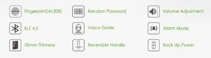 Smart Touch Screen and Bluetooth Fingerprint/ RFID Lever Lock