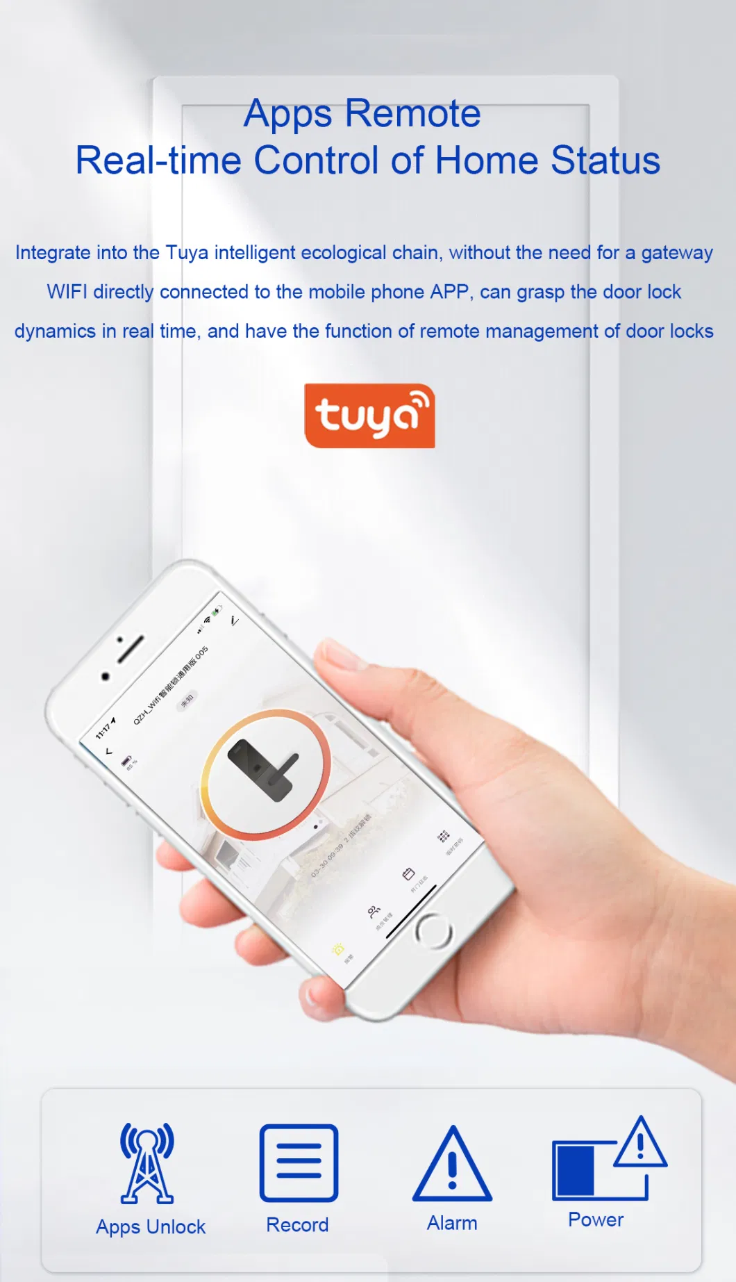 Tuya Mobile APP Fingerprint Password Smart Digital Lock