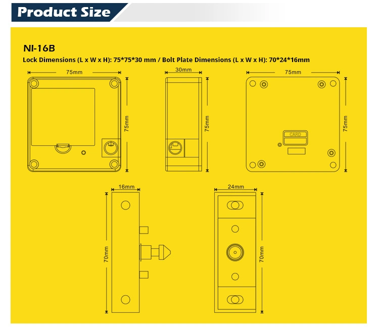 Fashion Design Handle Plane Panel Smart Digital Swipe RFID Card Electric Cam Drawer Cabinet Door Locker Lock