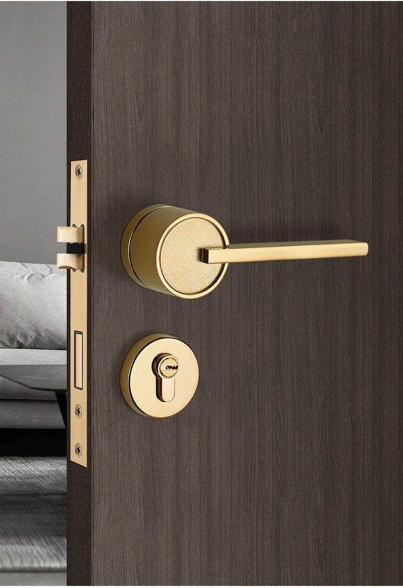 New Design Zinc Alloy Coffee Bedroom Interior Door Handles Lock Body Wooden Door Handle and Interior Lock Bedroom Wooden Door Handle Lock