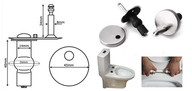 Blind Top Fix Toilet Seat Fittings Quick Release Hinges 8mm Pins