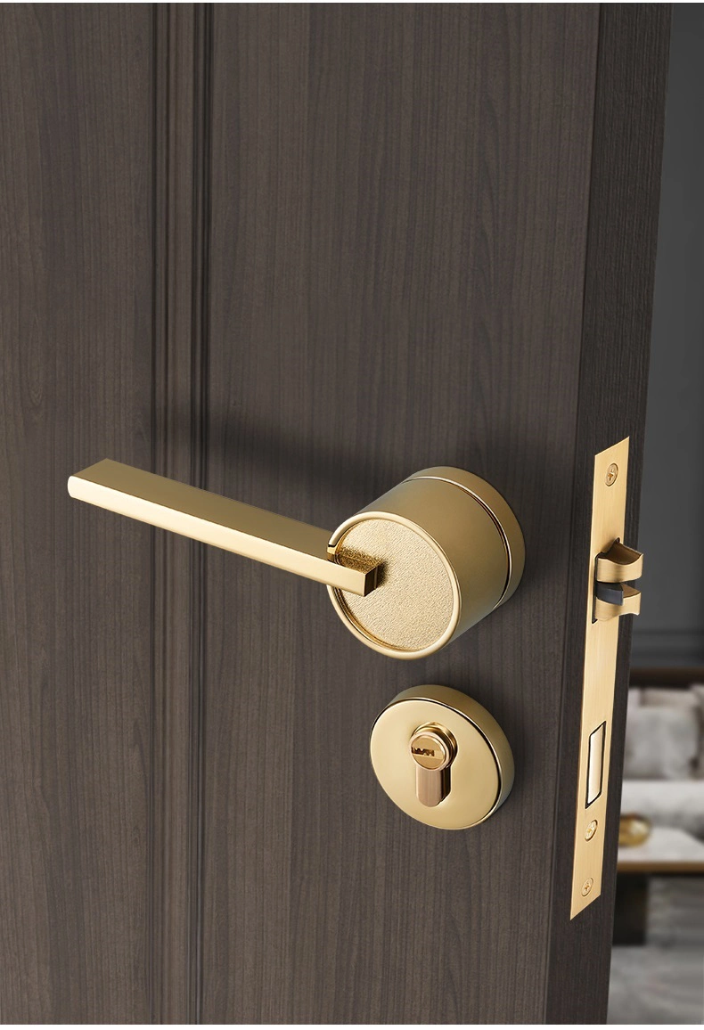 New Design Zinc Alloy Coffee Bedroom Interior Door Handles Lock Body Wooden Door Handle and Interior Lock Bedroom Wooden Door Handle Lock