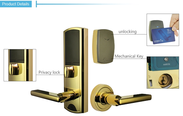 Digital RF Card Keyless Hotel Door Handle Lock