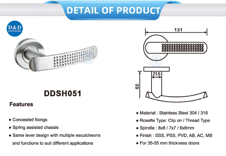 Hardware Solid Wooden Metal Door Handle Lever for Commercial Office