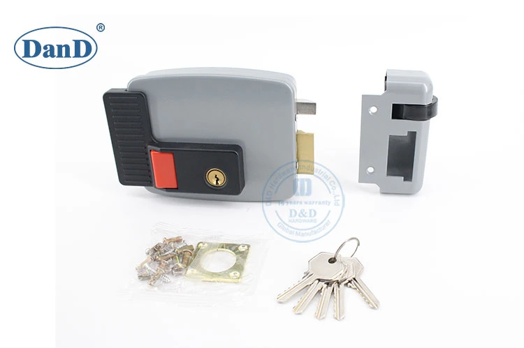 Steel Material Brass Cylinder Security Electric Rim Door Key Lock