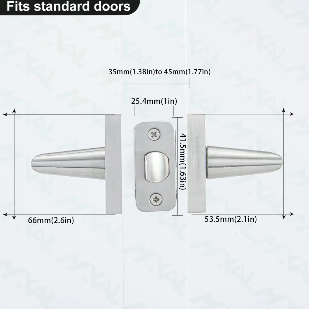 Square Handle Passage Door Lever with Zinc Alloy Interior Door Lock