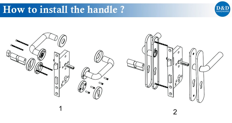 En1906 Stainless Steel Commercial Hardware Hollow Tube Type Door Lever Lock