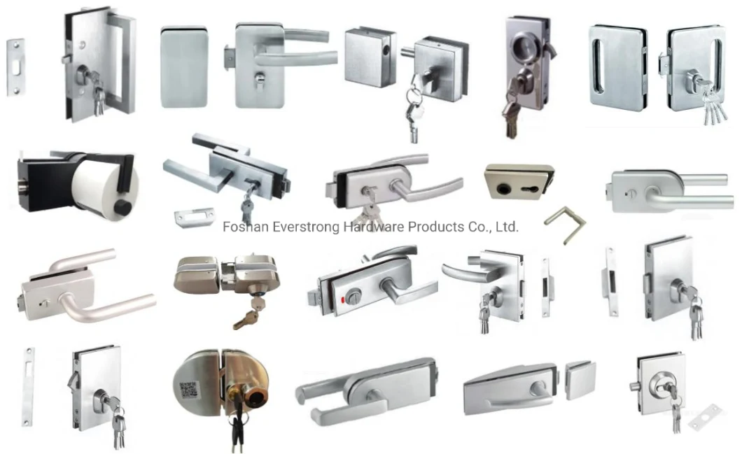 Stainless Steel Commercial Office Sliding Tempered Aluminum Central Glass Door Handle Lock