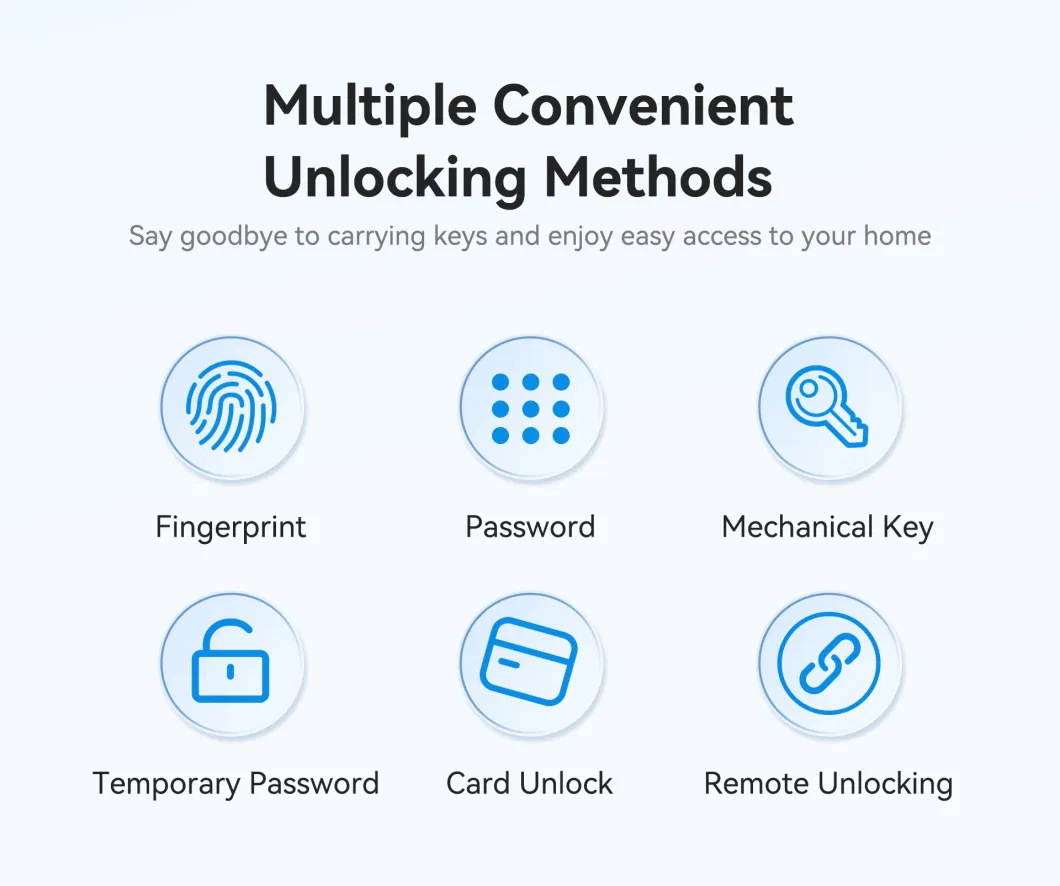 Anti-Theft Design Smart Home Emergency Backup Key Keyless Deadbolt Electronic Lock