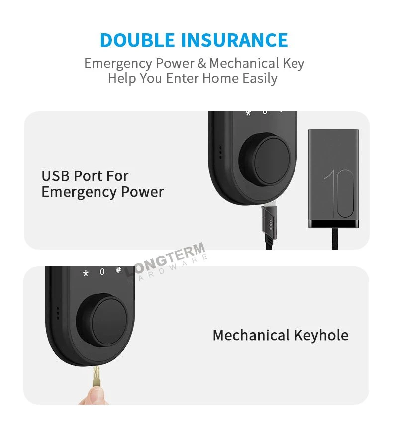 Security Round Mortise Tt Lock Password Card Fingerprint Electronic Digital Smart Deadbolt Door Locks