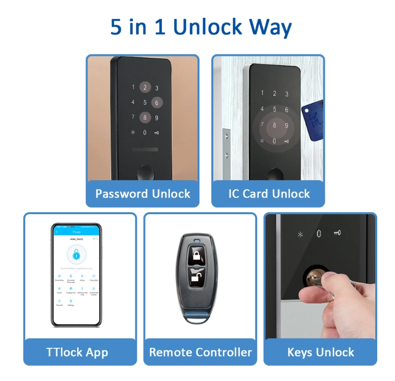 Apartment Keyless Digital Keypad Handle Smart Door Lock with Keys