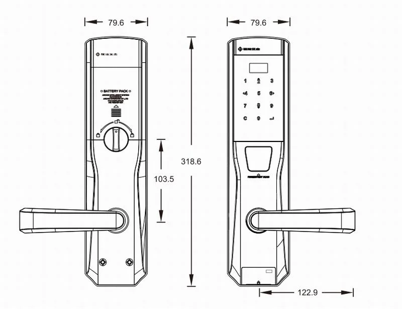 Auto Fingerprint Touch Password Keyless Smart Digital Door Lock