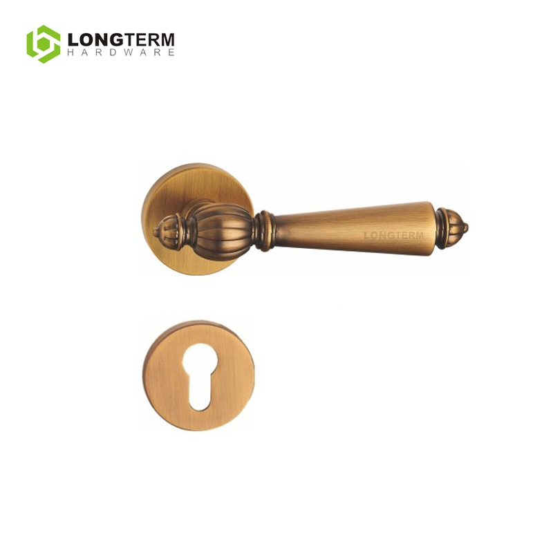 Zinc Alloy Wooden Hotel Bedroom Entry Door Handle European Lever Lock Set