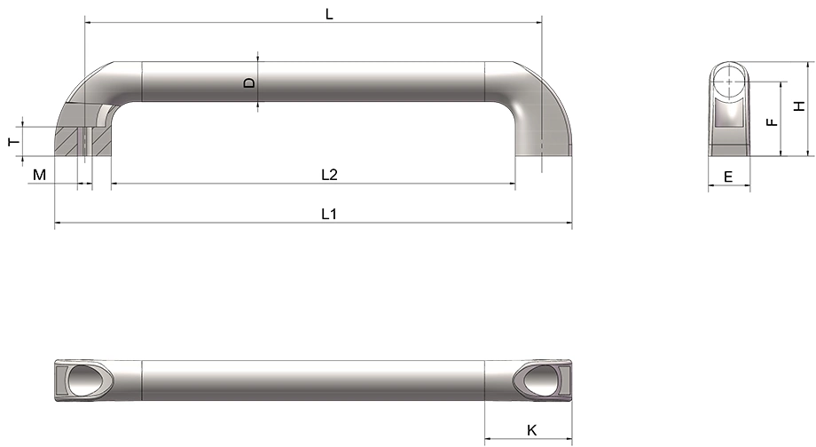 True Factory Furniture Door Handle Aluminum Alloy Combination Cupboard Pulls European Kitchen Wardrobe Cabinet Handle