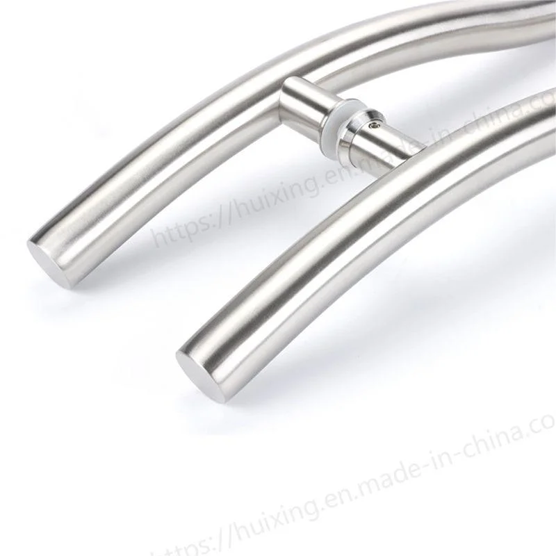 High Quality Stainless Steel Shower Room Door Mirror Satin Curved Glass Door Handle