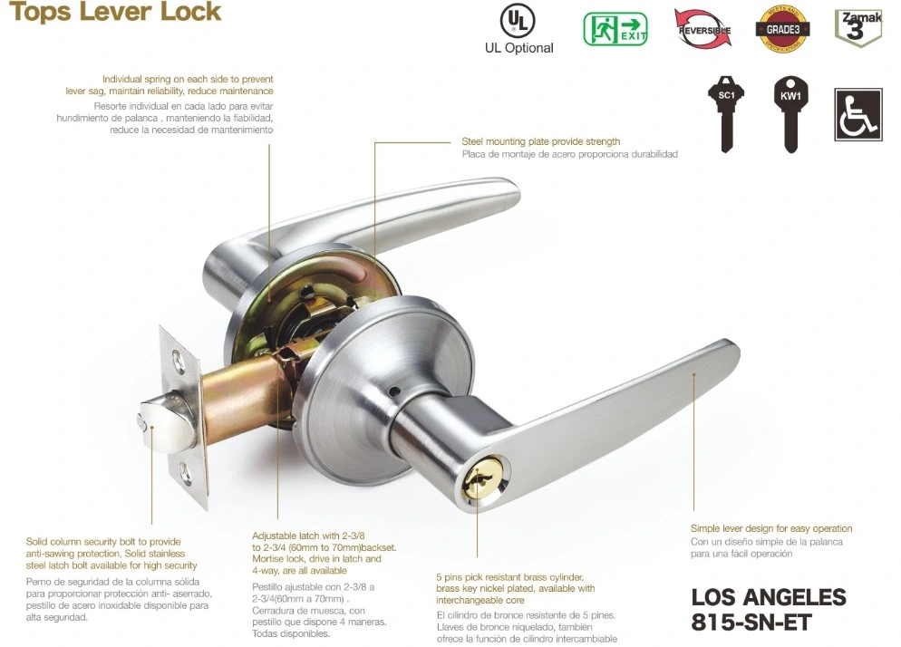 Kitchen Storeroom Bedroom Door Handle Lock Set