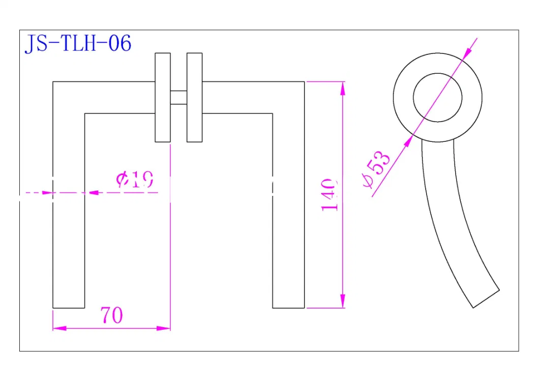 Stainless Steel 304 Tube Lever Pull Handle of Furniture accessories for Wooden Door