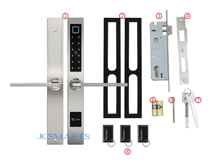 European Slim Electronic Fingerprint Lock with Ttlock APP for Sliding Door