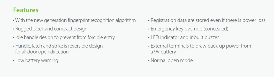Cheap Biometric Fingerprint Smart Door Lock with Idle Handle Design (ML10)