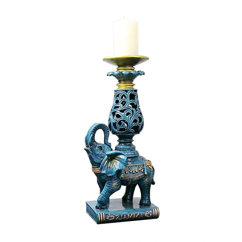 Classic and Noble Design Resin Elephant Figure Candle Holders for Home Coffee Table Decor