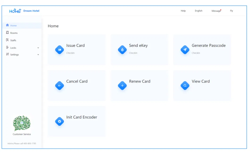 Online Hotel Electronic Digital Card Password Open Smart Lock with Tthotel Web-Management System