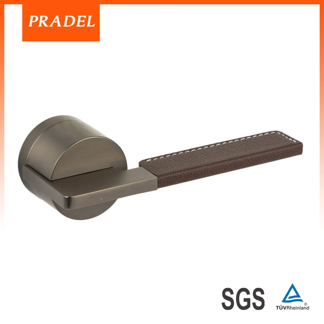 Latest Zinc Alloy Luxury Door Lock Modern Leather Door Handles for Interior Doors