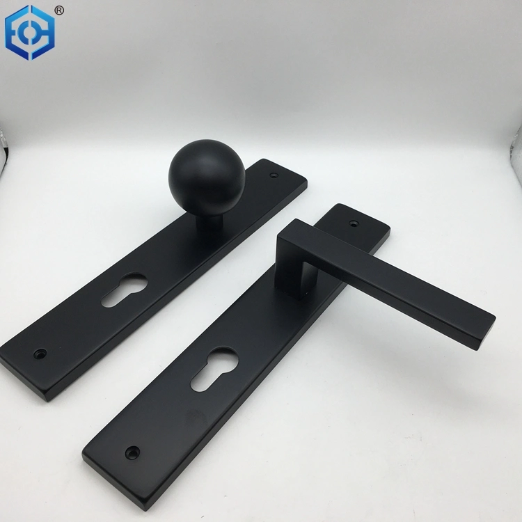 Stainless Steel Door Handles L Shape on Rectangular Shield Plate