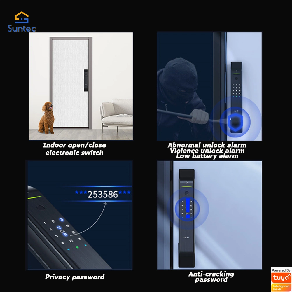 3D Face Recogition Fingerprint Password Automatic Smart Door Lock Tuya