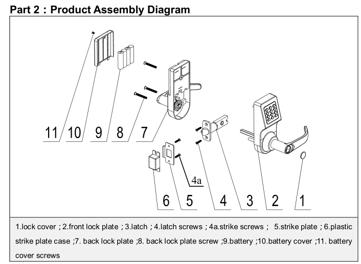 Smart Lock Electronic Touch Screen Keypad Entrance with Key Remote Keypad Digital Door Lock 902t