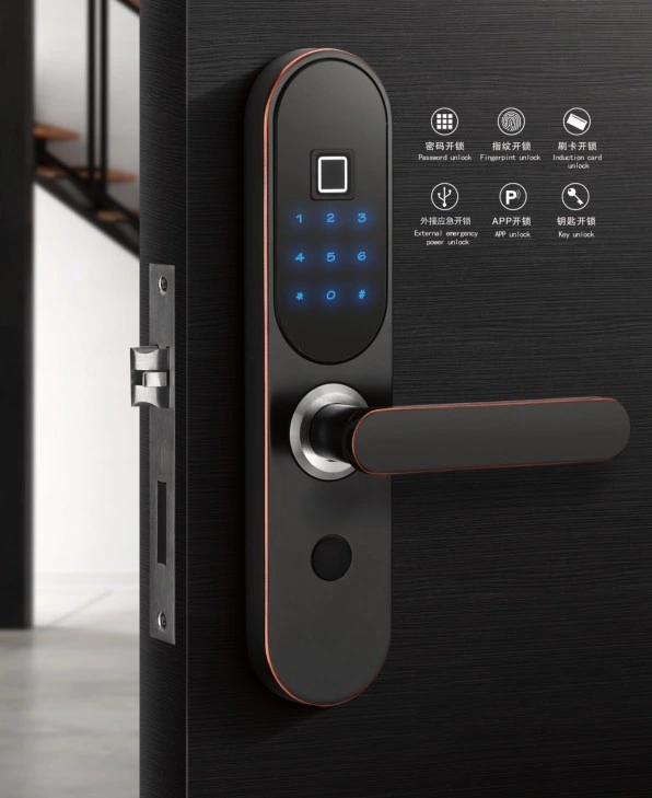 Safe Combination Magnetic Fingerprint Hardware Digital Door Smart Lock Handle