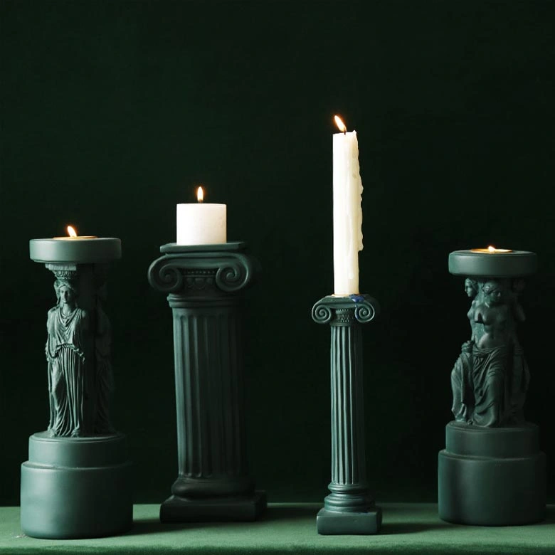 Antique Roman Column Candlestick Greek-Style Aromatherapy Candle Holder for Wedding Decor