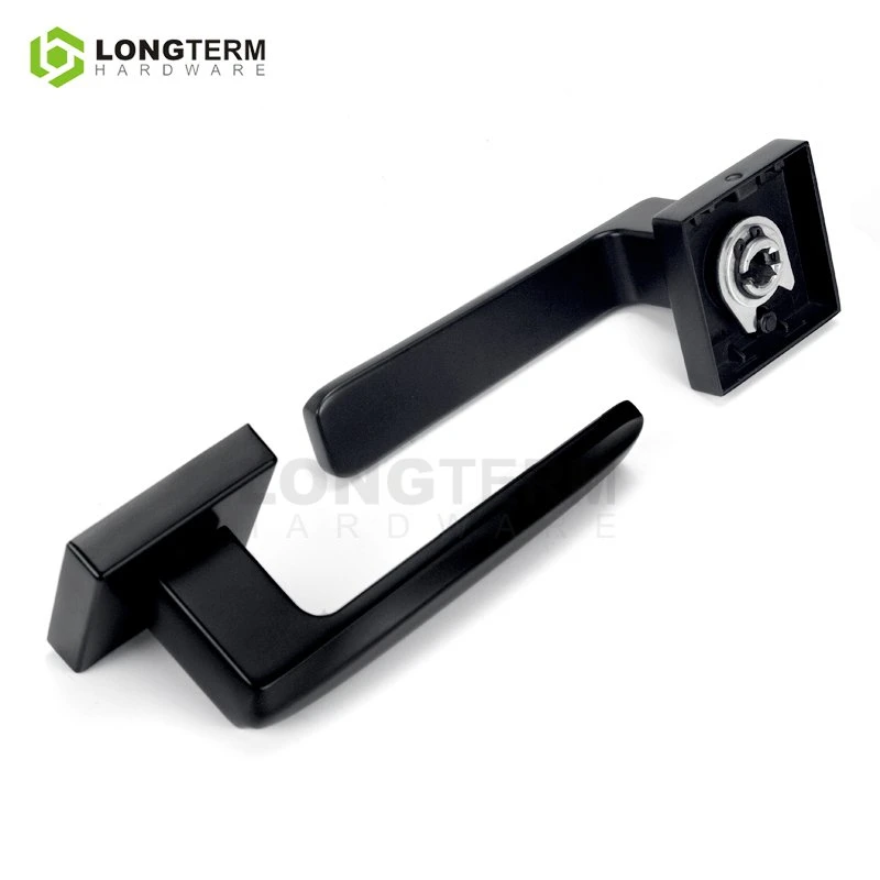 Modern Design Black Zinc Alloy Mortise Lock Handle Bedroom Wooden Door Handle