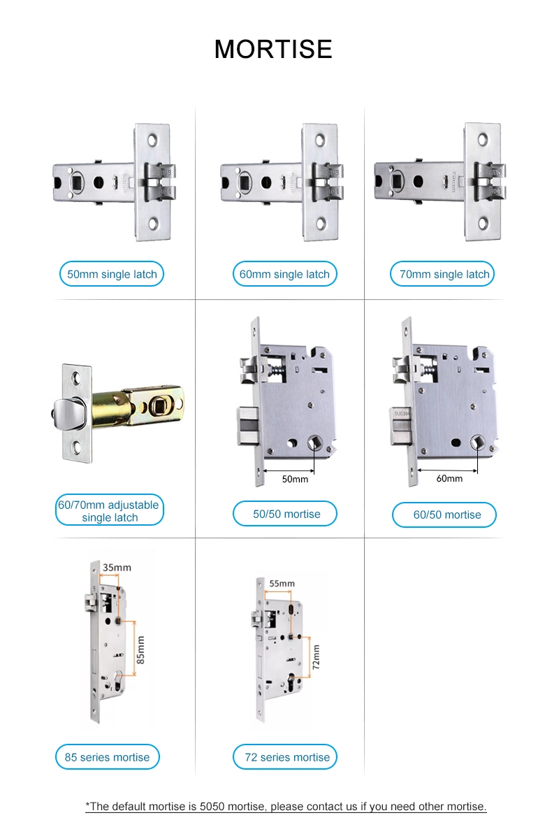 Aluminum Alloy 5050 Mortise Keyless Apartment Safe Door Smart Lock