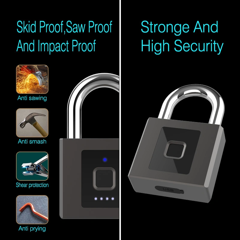 Finger Thumb Print Electronic Zinc Alloy Keyless Security Mini Touch Pad Luggage Cabinet Fingerptint Smart Padlock Locks