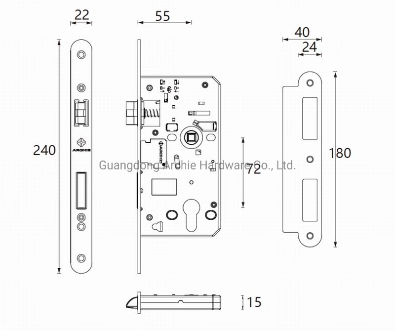 Keyless Biometric Smart Card Fingerprint Door Lock for Entrance Door