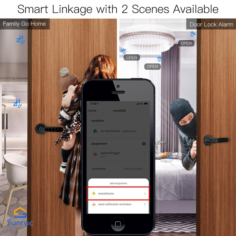 Best Sale Tuya Smart Door Lock Multiple Unlocking Fingerprint Password RFID