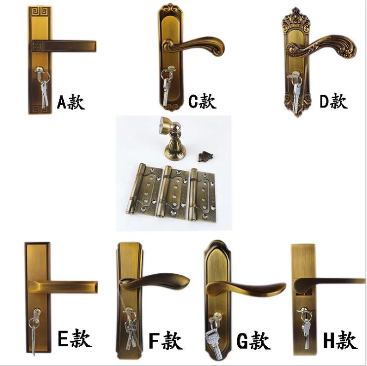 European Home Interior Decoration Bedroom Aluminum Hardware Handles Lock Set and Door Handle